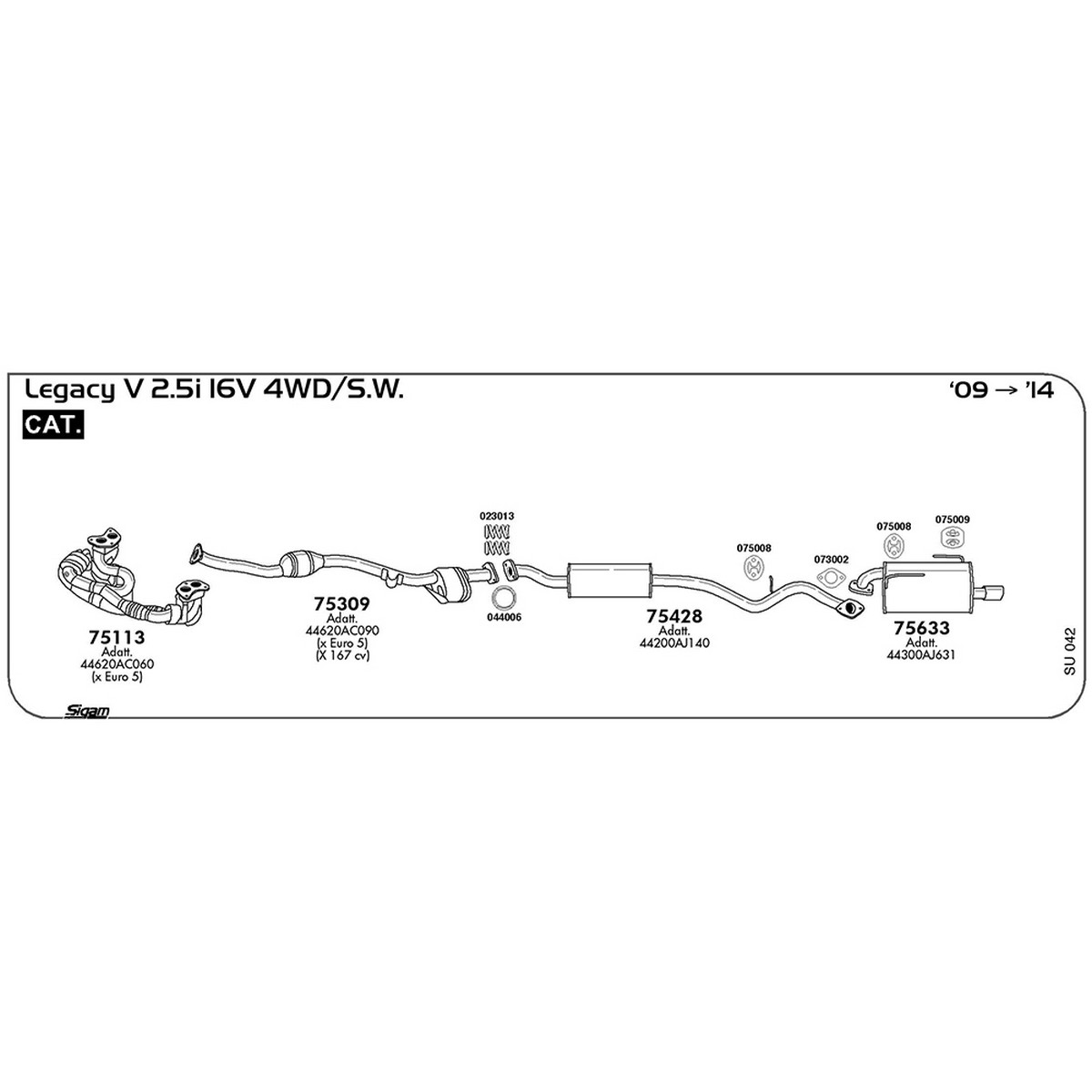 su042 Accessori Subaru Legacy V 2.5i 16V 4WD / S.W. 2457 cc 167 cv 123 kw Cat 2009 > 2014 (023013) - immagine 1