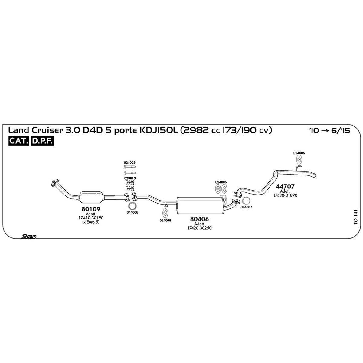 to141 Accessori Toyota Land Cruiser KDJ150L 3.0 D4D 5 porte 2982 cc 173 / 190 cv Cat DPF 2010 -> 06/15 (021009) - immagine 1