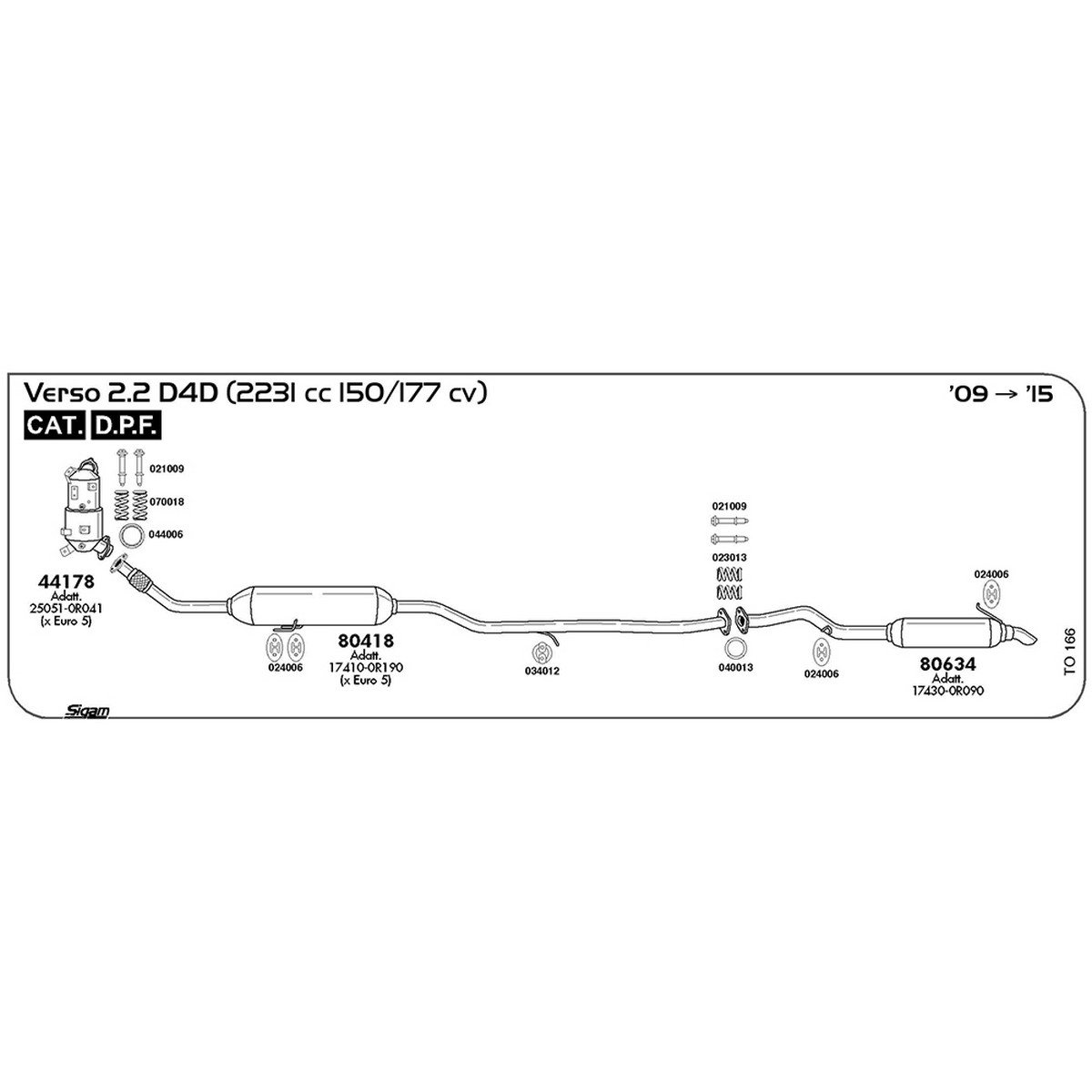 to166 Accessori Toyota Verso 2.2 D4D 2231 cc 150 / 177 cv Cat DPF 2009 -> 2015 (021009) - immagine 1